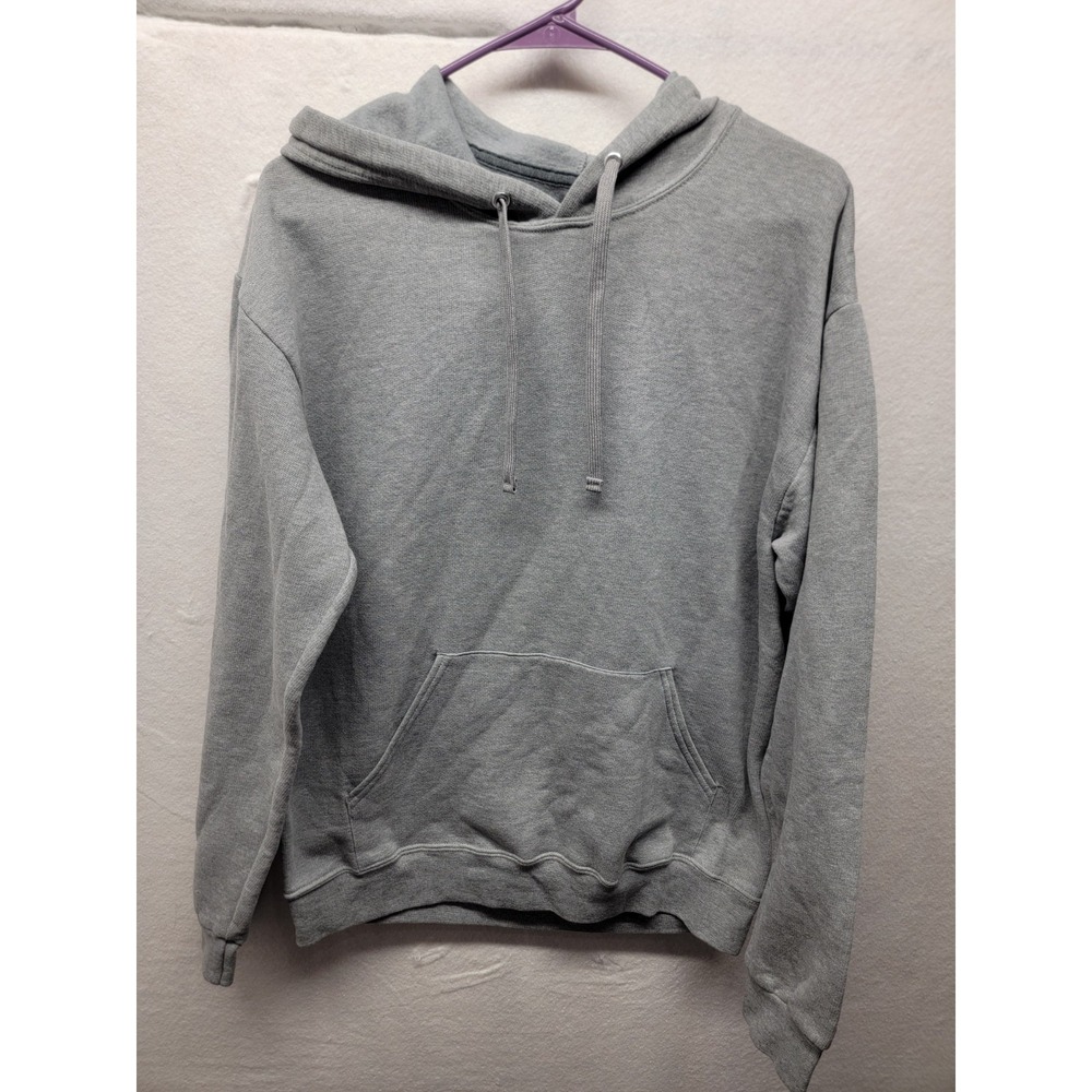 Athletic Works Fleece Pullover Solid Gray Hoodie Sweatshirt Size M 38-40